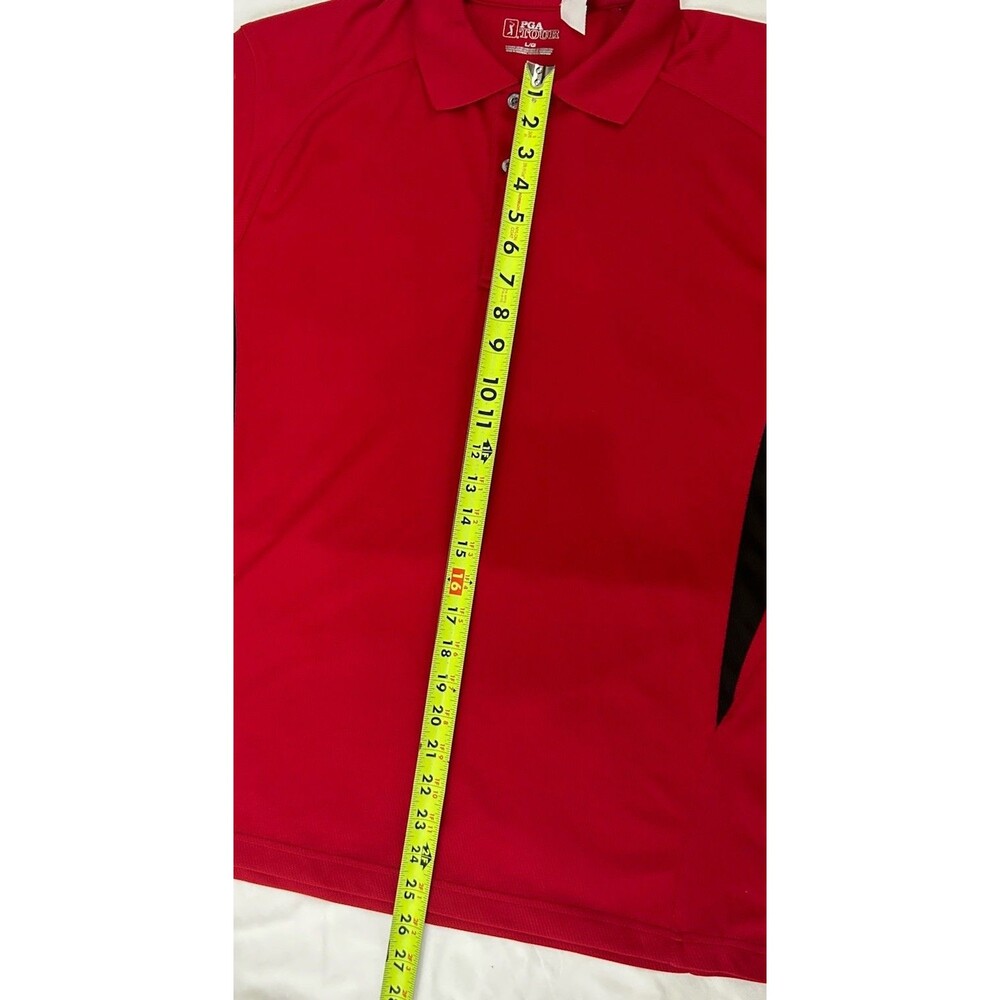 PGA Tour Pro Series Mens Red Polo Golf Shirt Black Accents Size Large - Picture 6 of 7